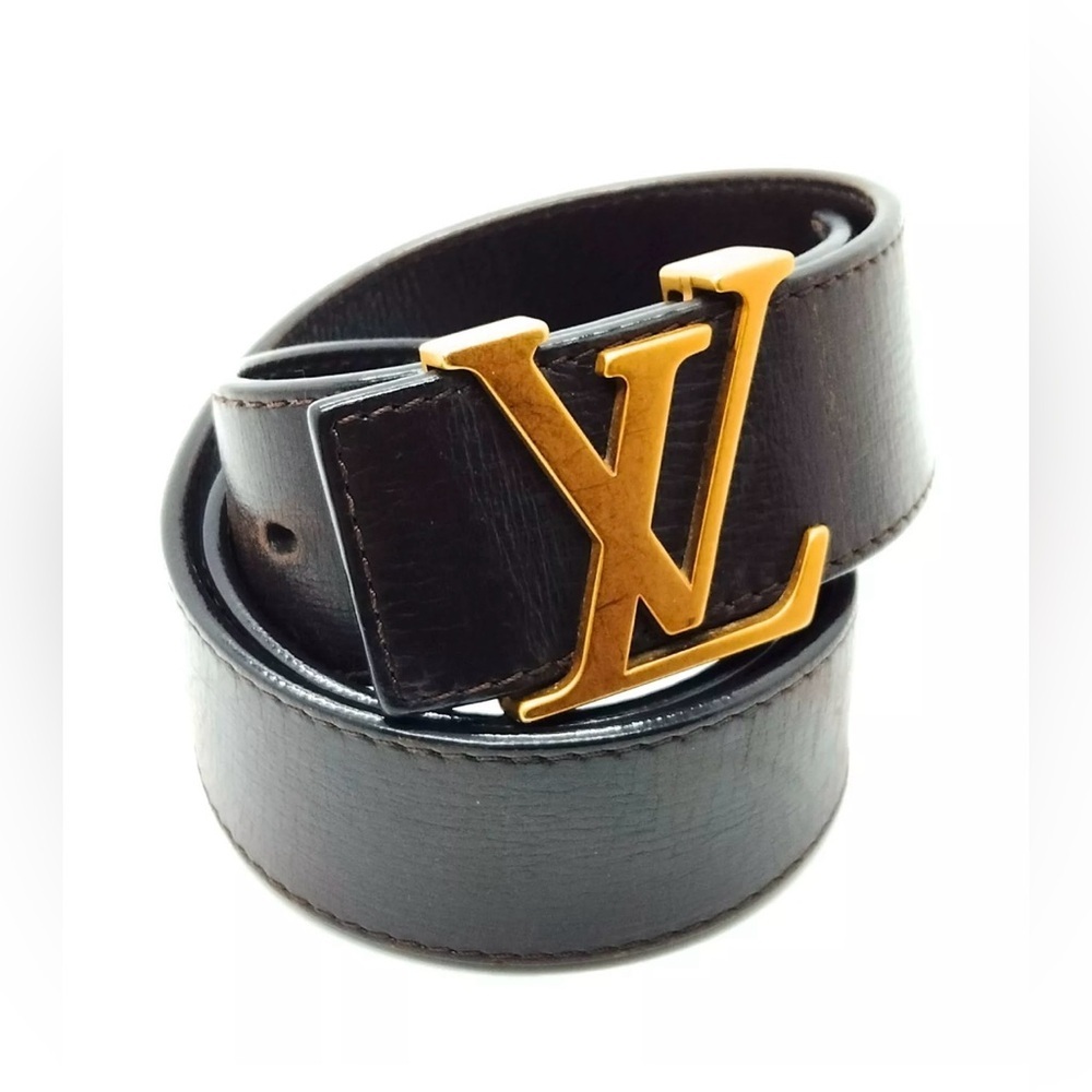 Louis Vuitton Mens Brown Leather Belt Sz 32